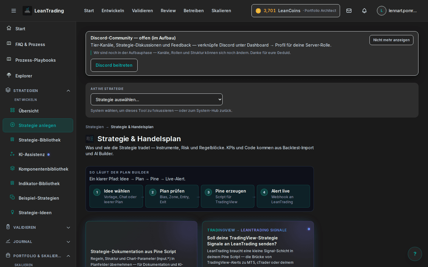 LeanTrading Strategie- und Handelsplan-Builder
